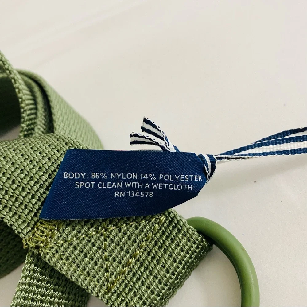 Men’s‎ Vineyard Vines NWT Vine Textured Webbing D-Ring On The Go Belt Sage Green
